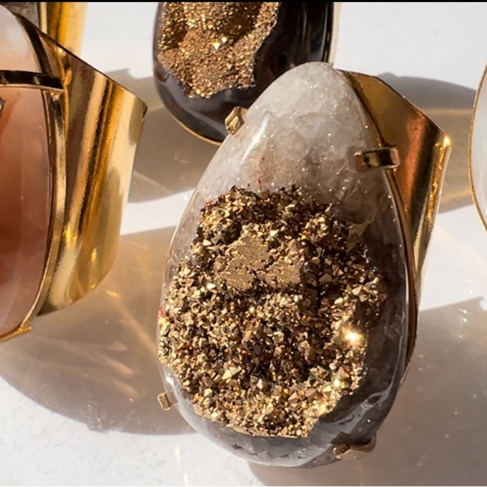 Druzy Agate Natural Statement Rings - image 2